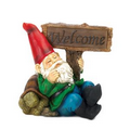 Welcome Gnome Solar Statue